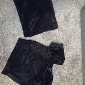 Black Fuzzy Two-Piece Set
